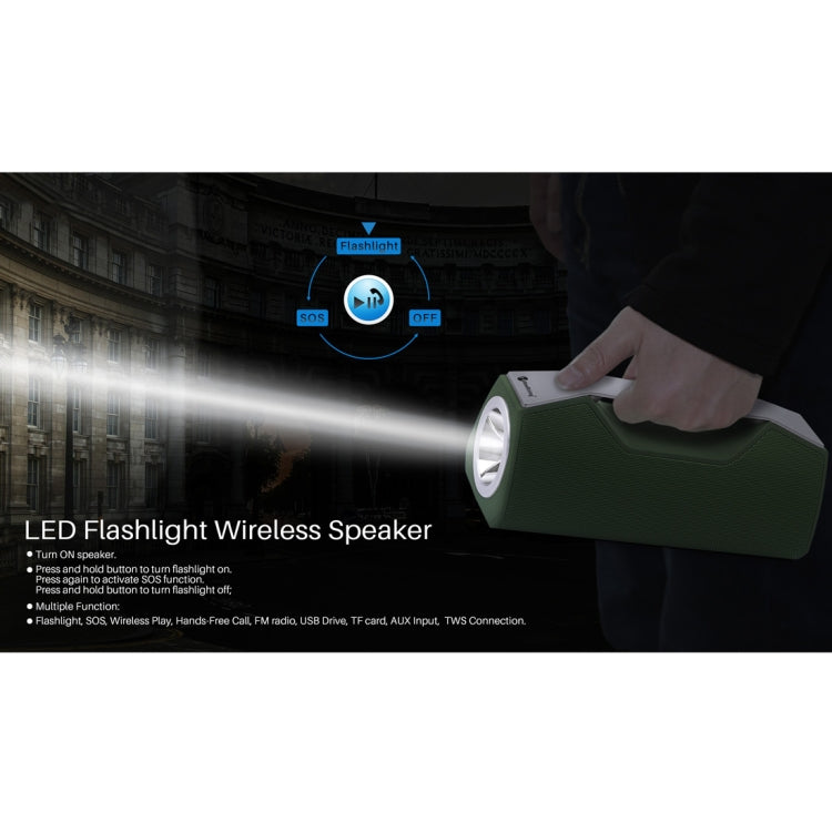 NewRixing NR-2028 Altavoz estéreo inalámbrico Bluetooth con iluminación portátil compatible con altavoz de función TWS