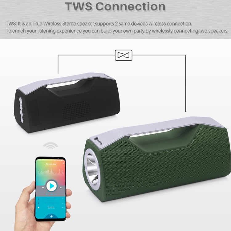 NewRixing NR-2028 Altavoz estéreo inalámbrico Bluetooth con iluminación portátil compatible con altavoz de función TWS
