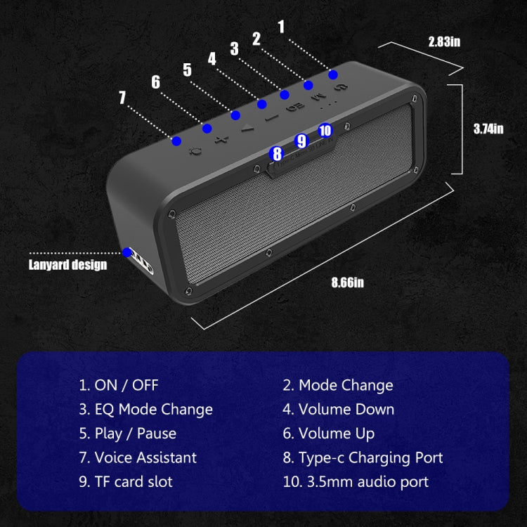 XDOBO Wake 1983 IPX7 Altavoz Bluetooth inalámbrico portátil impermeable para exteriores