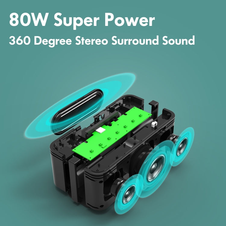 XDOBO X8 Plus 80W Altavoz Bluetooth inalámbrico Soporte de subwoofer para exteriores TWS, tarjeta TF y disco U, X8 Plus