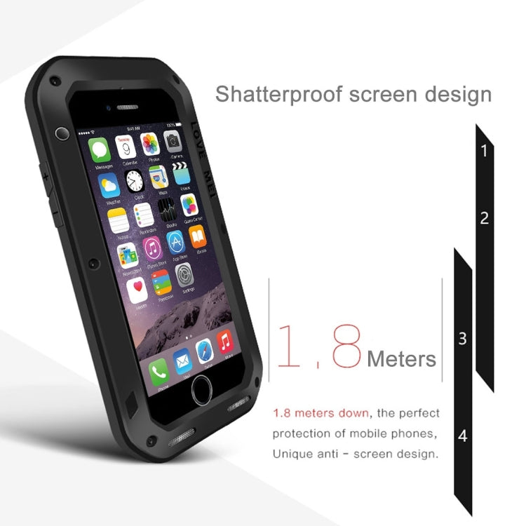 LOVE MEI para iPhone 7 Funda protectora de metal antideslizante profesional y potente a prueba de polvo y golpes