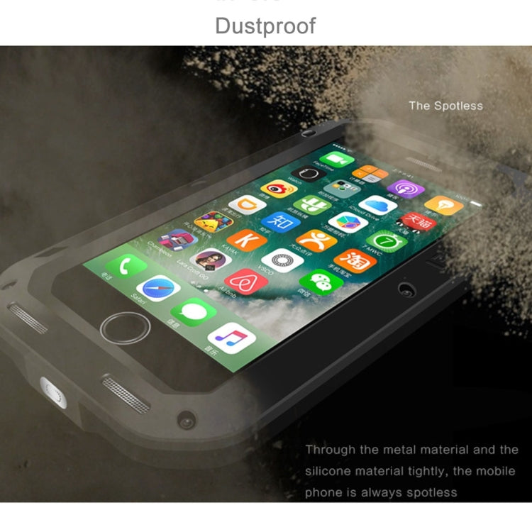 LOVE MEI para iPhone 7 Funda protectora de metal antideslizante profesional y potente a prueba de polvo y golpes