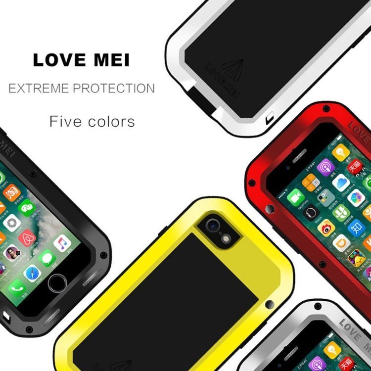 LOVE MEI para iPhone 7 Funda protectora de metal antideslizante profesional y potente a prueba de polvo y golpes
