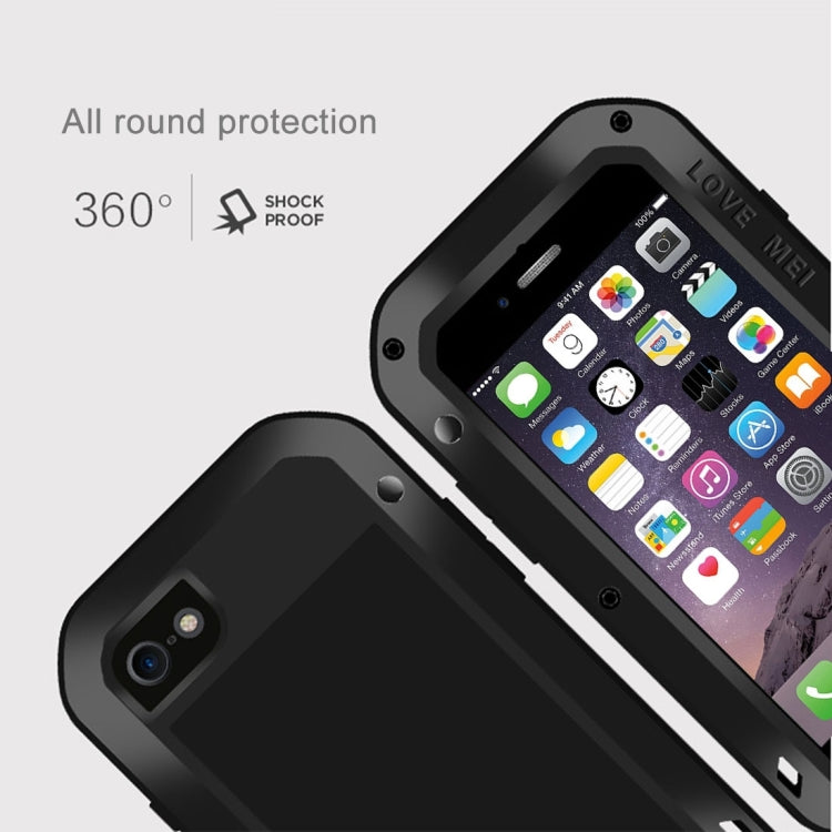 LOVE MEI para iPhone 7 Funda protectora de metal antideslizante profesional y potente a prueba de polvo y golpes