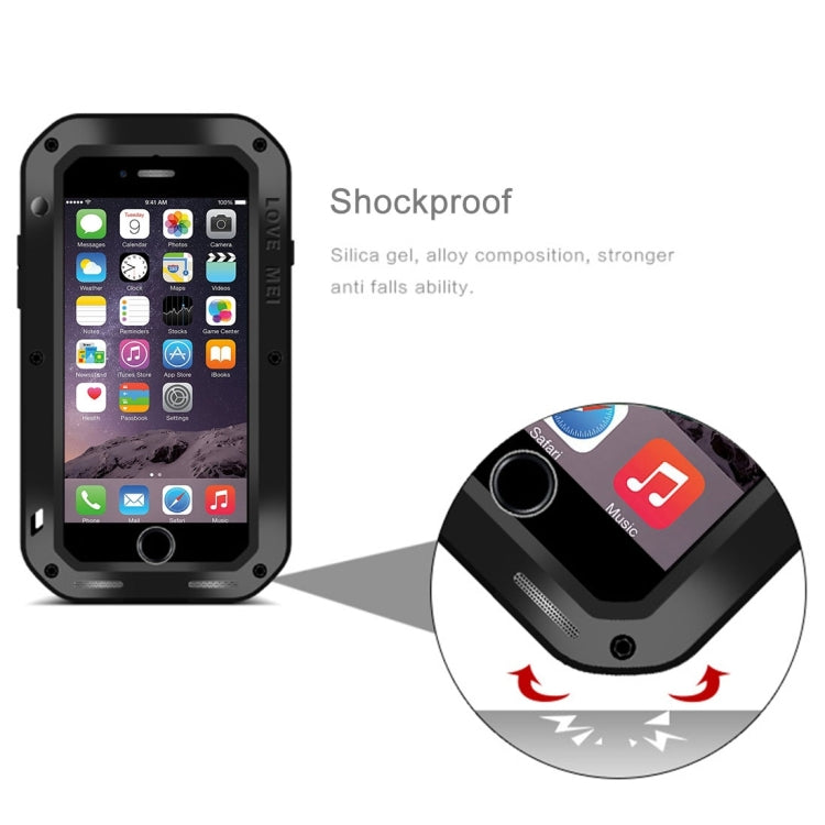 LOVE MEI para iPhone 7 Funda protectora de metal antideslizante profesional y potente a prueba de polvo y golpes