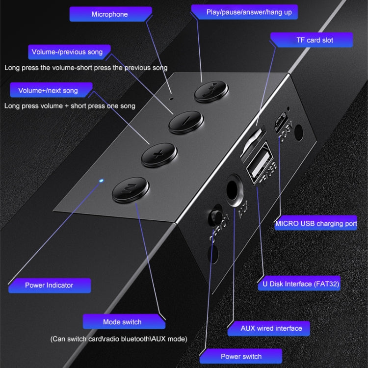 YINDIAO A36 Bluetooth 5.0 Altavoz Bluetooth inalámbrico para computadora con subwoofer Inteligente, versión de actualización de Bluetooth, Bluetooth Upgrade Version(Black), Bluetooth Upgrade Version(Grey)