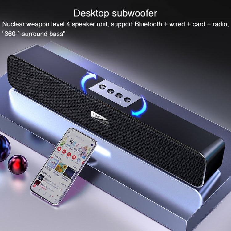 YINDIAO A36 Bluetooth 5.0 Altavoz Bluetooth inalámbrico para computadora con subwoofer Inteligente, versión estándar de Bluetooth, Bluetooth Standard Version(Black), Bluetooth Standard Version(White)