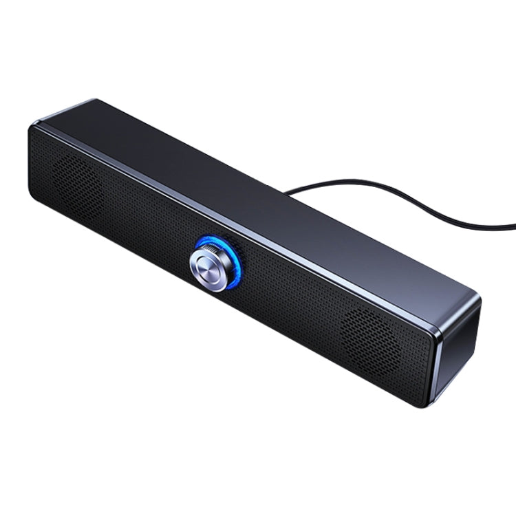 YINDIAO A36 Altavoz con cable para computadora con subwoofer inteligente, versión mini con botón giratorio, Rotary Button Mini Version (Black)