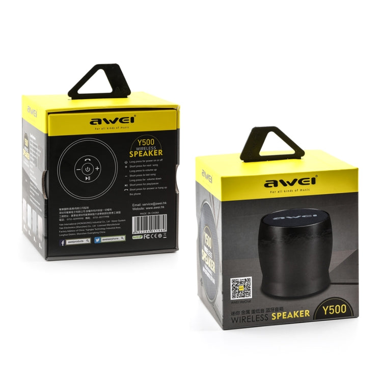Wei Y500 Mini altavoz Bluetooth inalámbrico portátil con estéreo 3D, micrófono incorporado, compatible con tarjeta TF/AUX, Y500