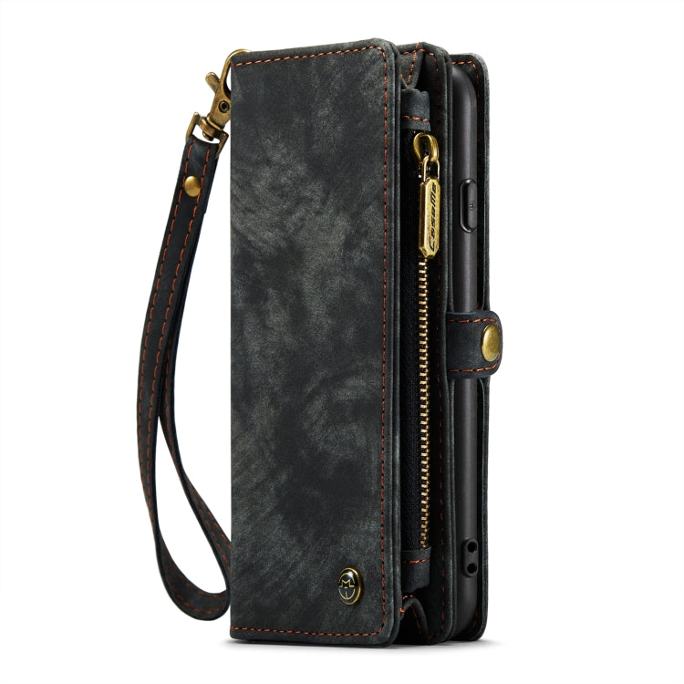CaseMe para iPhone 8 y 7 Cartera de cuero multifuncional con funda protectora trasera de PC magnética desmontable y soporte y 10 ranuras para tarjetas y 3 ranuras para efectivo y 1 billetera con cremallera y 2 marcos de fotos y 3 cierres magnéticos    ...