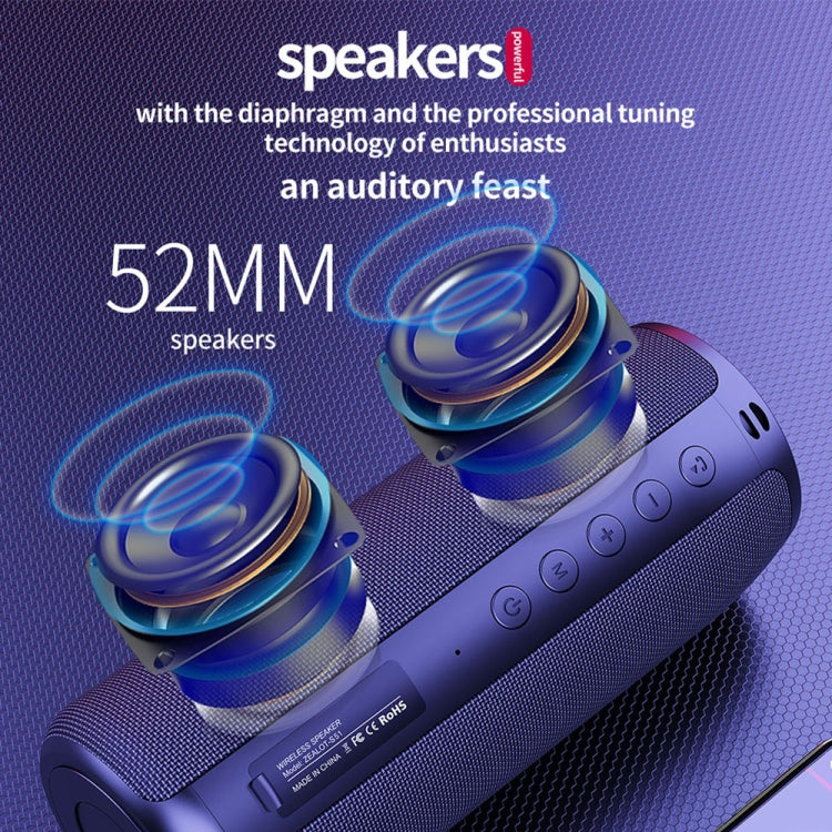 ZEALOT S51 Altavoz Bluetooth estéreo portátil con micrófono incorporado, compatible con llamadas manos libres, tarjeta TF y AUX, S51