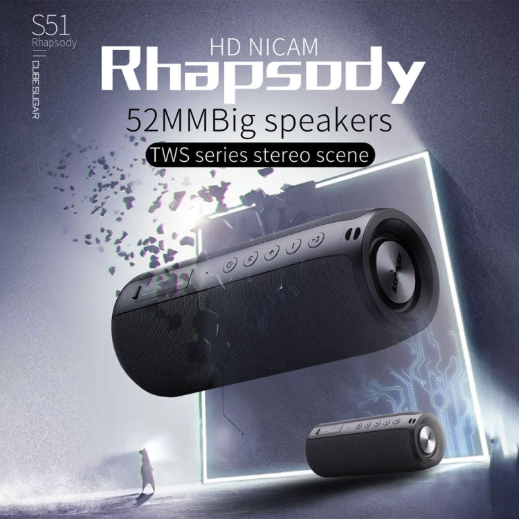 ZEALOT S51 Altavoz Bluetooth estéreo portátil con micrófono incorporado, compatible con llamadas manos libres, tarjeta TF y AUX, S51