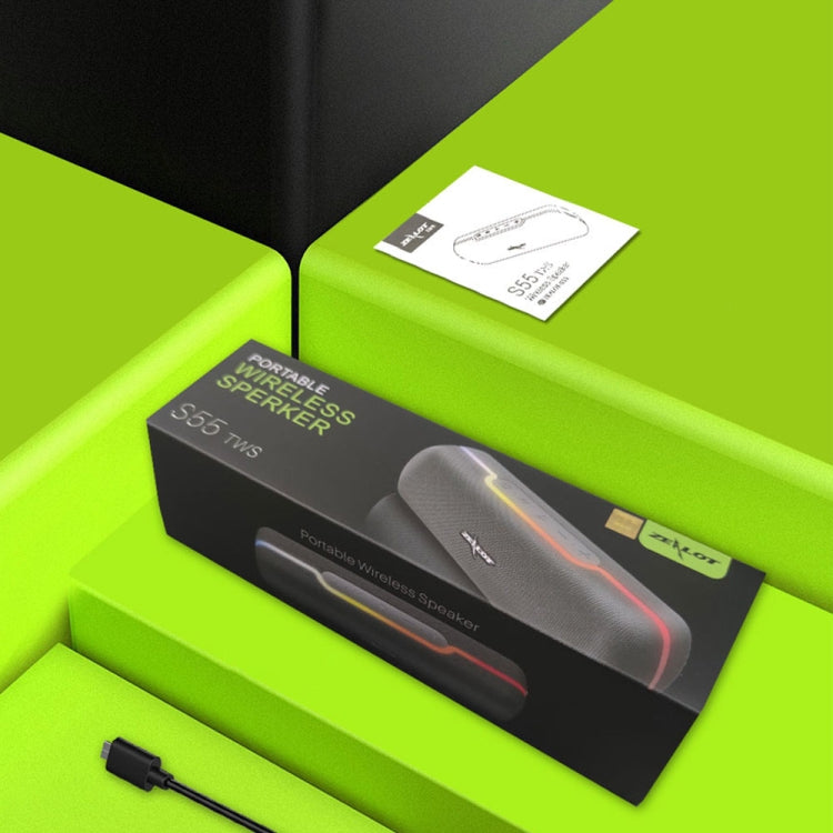ZEALOT S55 Altavoz Bluetooth estéreo portátil con micrófono incorporado, compatible con llamadas manos libres, tarjeta TF y AUX
