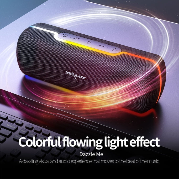 ZEALOT S55 Altavoz Bluetooth estéreo portátil con micrófono incorporado, compatible con llamadas manos libres, tarjeta TF y AUX