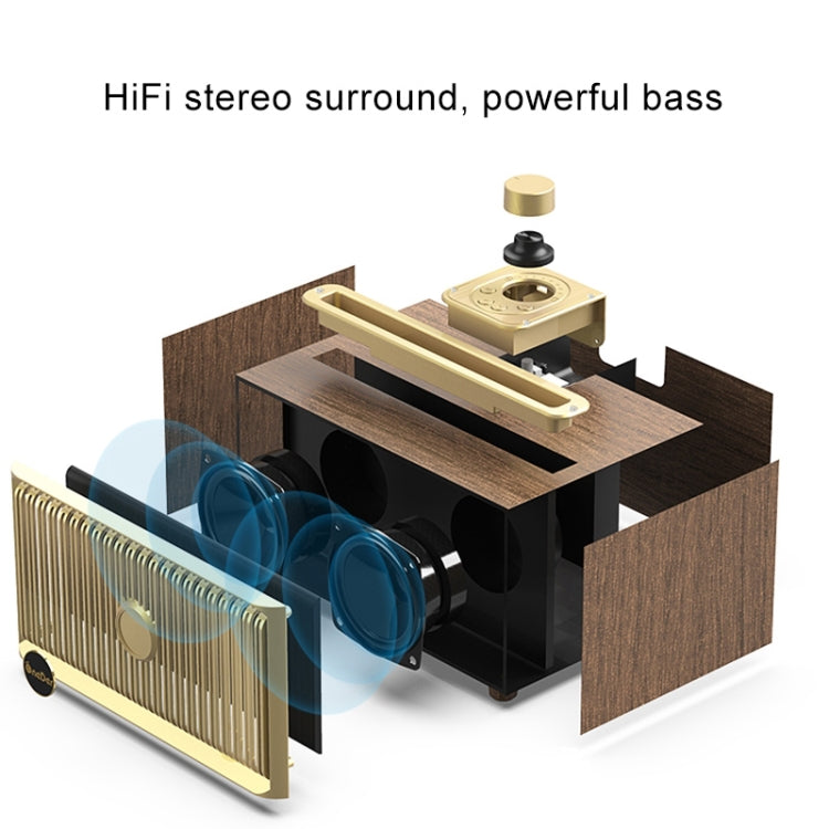 Altavoz Bluetooth inalámbrico portátil Oneder V6, compatible con manos libres y tarjeta FM y TF y unidad auxiliar y USB