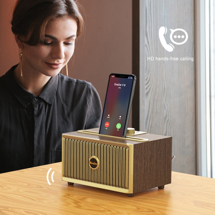 Altavoz Bluetooth inalámbrico portátil Oneder V6, compatible con manos libres y tarjeta FM y TF y unidad auxiliar y USB