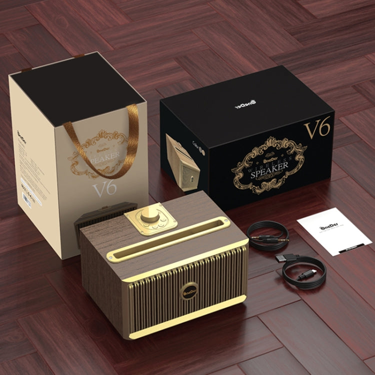 Altavoz Bluetooth inalámbrico portátil Oneder V6, compatible con manos libres y tarjeta FM y TF y unidad auxiliar y USB