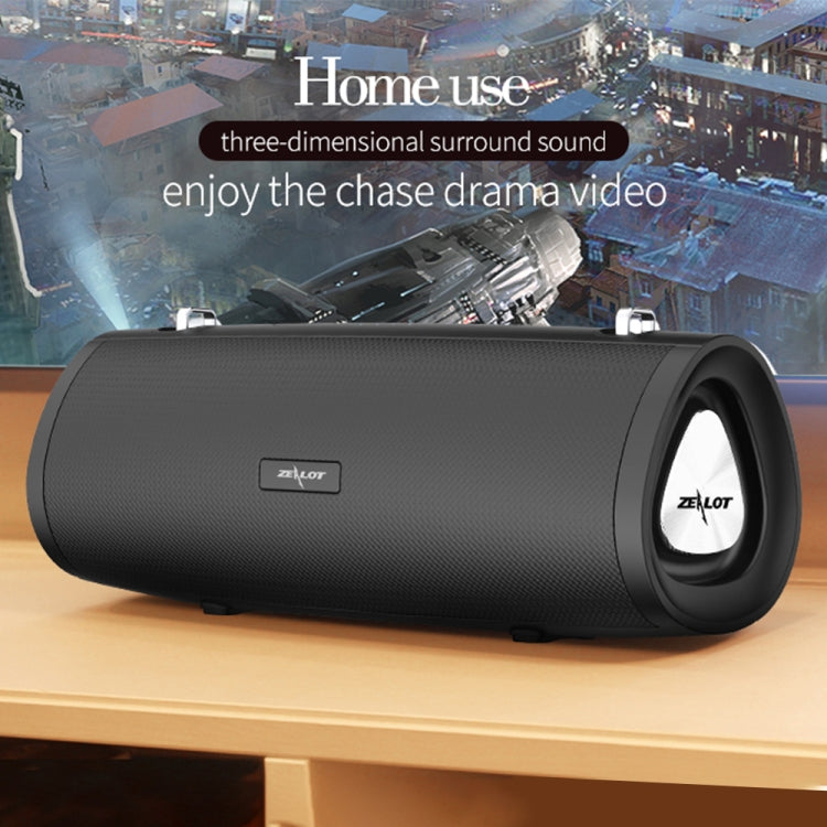 ZEALOT S39 Altavoz Bluetooth inalámbrico con subwoofer portátil con micrófono incorporado, compatible con llamadas manos libres, tarjeta TF y AUX