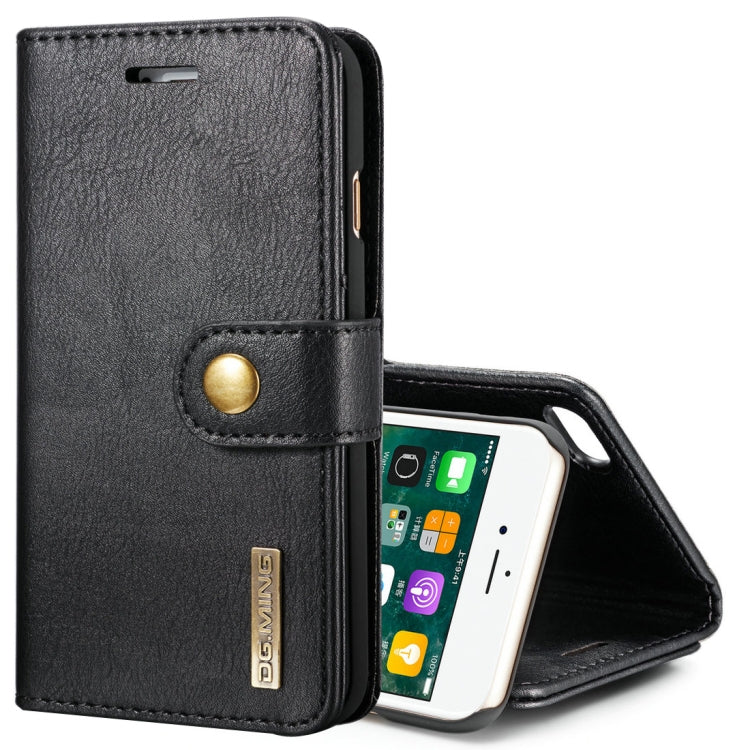 DG.MING para iPhone 8 y 7 Crazy Horse Texture Funda protectora magnética desmontable con tapa horizontal con soporte, ranuras para tarjetas y billetera, iPhone 8 & 7