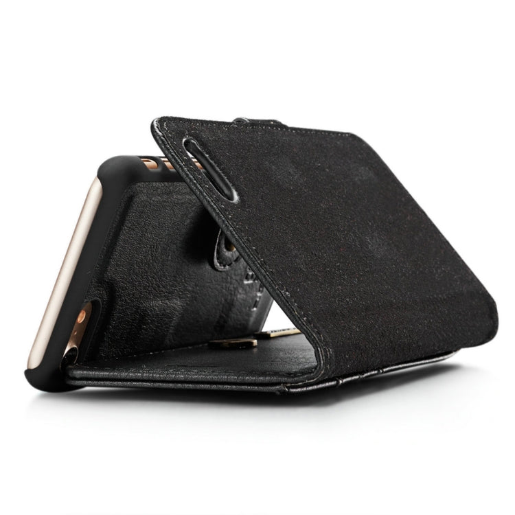 DG.MING para iPhone 8 y 7 Crazy Horse Texture Funda protectora magnética desmontable con tapa horizontal con soporte, ranuras para tarjetas y billetera, iPhone 8 & 7