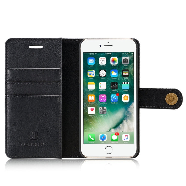 DG.MING para iPhone 8 y 7 Crazy Horse Texture Funda protectora magnética desmontable con tapa horizontal con soporte, ranuras para tarjetas y billetera, iPhone 8 & 7