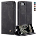 CaseMe-013 Funda de cuero con tapa horizontal esmerilada retro multifuncional para iPhone 7/8, con ranura para tarjeta, soporte y billetera, For iPhone 7 / 8