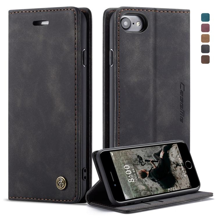 CaseMe-013 Funda de cuero con tapa horizontal esmerilada retro multifuncional para iPhone 7/8, con ranura para tarjeta, soporte y billetera, For iPhone 7 / 8