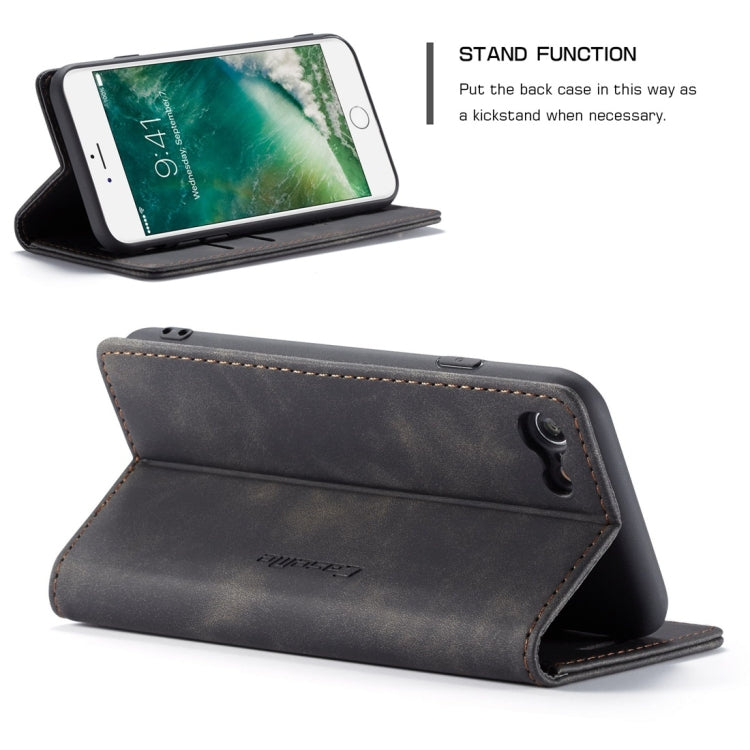 CaseMe-013 Funda de cuero con tapa horizontal esmerilada retro multifuncional para iPhone 7/8, con ranura para tarjeta, soporte y billetera, For iPhone 7 / 8