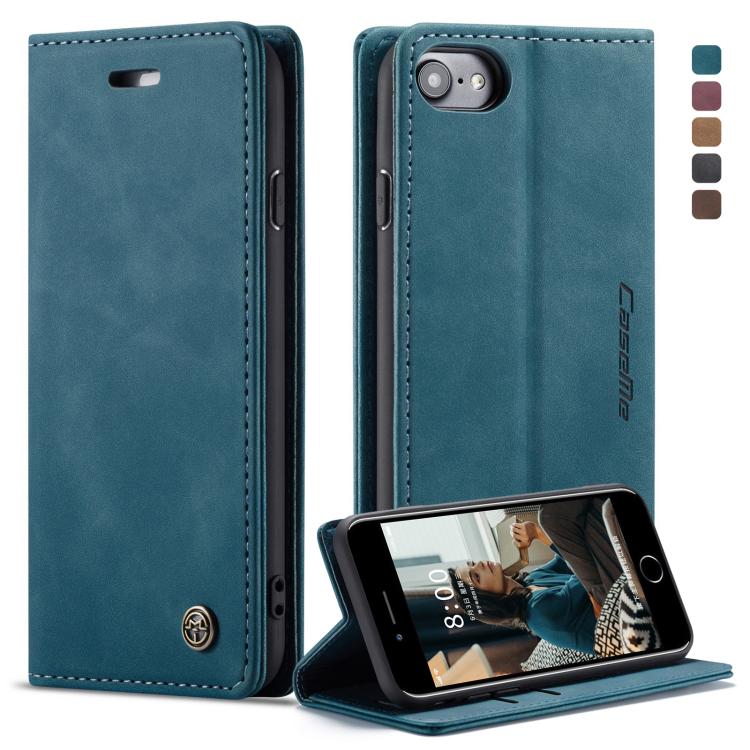 CaseMe-013 Funda de cuero con tapa horizontal esmerilada retro multifuncional para iPhone 7/8, con ranura para tarjeta, soporte y billetera, For iPhone 7 / 8