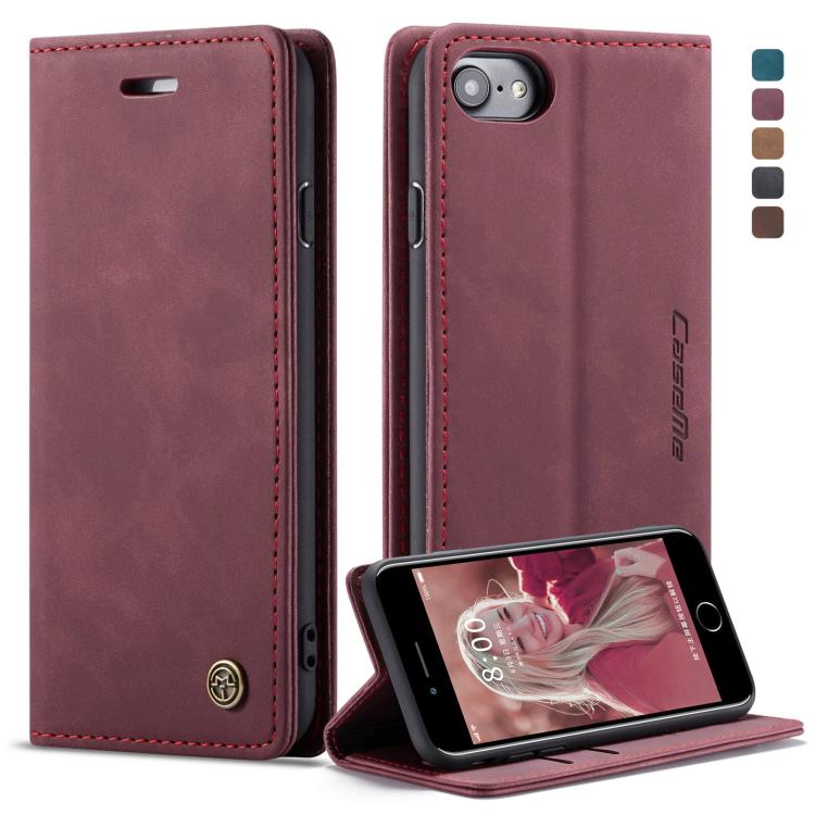CaseMe-013 Funda de cuero con tapa horizontal esmerilada retro multifuncional para iPhone 7/8, con ranura para tarjeta, soporte y billetera, For iPhone 7 / 8