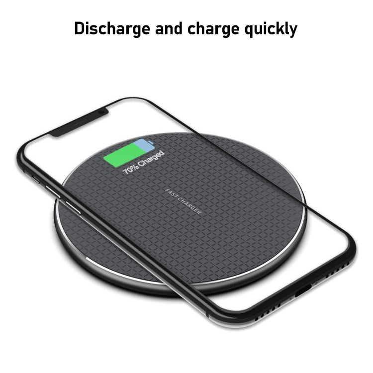 Cargador inalámbrico de escritorio redondo de aleación de aluminio K8 de 30 W con cable de carga rápida tipo C de 1 m, UFO Design Grey, K8, UFO Design Silver