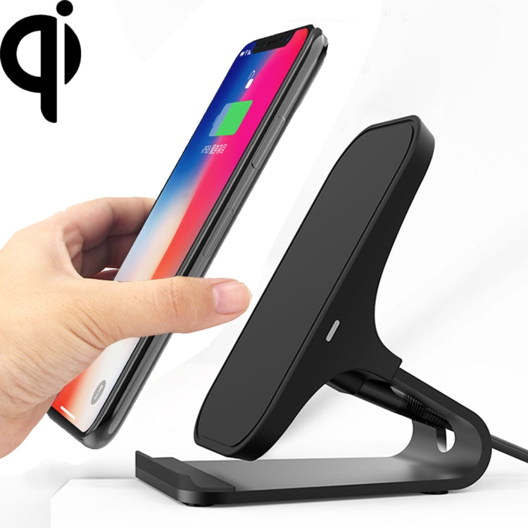 HAMTOD M5 15W Diseño inteligente de doble bobina Qi Soporte estándar Cargador inalámbrico con luz indicadora, compatible con carga rápida, M5 Black, M5 Silver