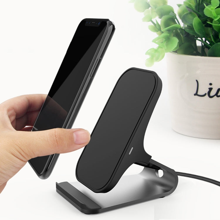 HAMTOD M5 15W Diseño inteligente de doble bobina Qi Soporte estándar Cargador inalámbrico con luz indicadora, compatible con carga rápida, M5 Black, M5 Silver