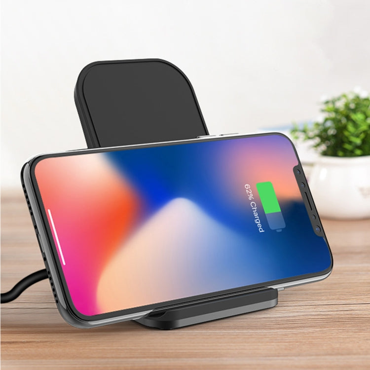 HAMTOD M5 15W Diseño inteligente de doble bobina Qi Soporte estándar Cargador inalámbrico con luz indicadora, compatible con carga rápida, M5 Black, M5 Silver