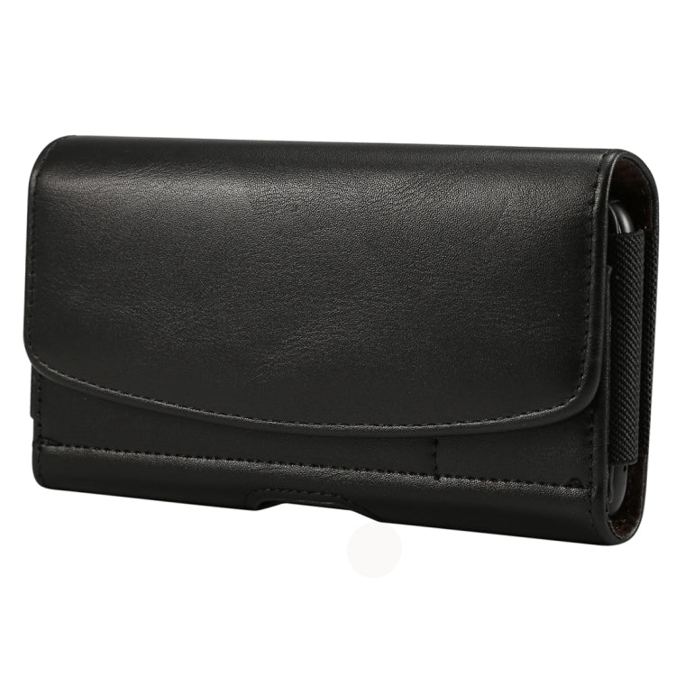 Banda elástica de piel de cordero para hombre, funda de cuero con cintura colgante Universal para teléfono móvil de 4,8 pulgadas con ranura para tarjeta