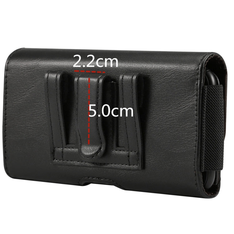 Banda elástica de piel de cordero para hombre, funda de cuero con cintura colgante Universal para teléfono móvil de 4,8 pulgadas con ranura para tarjeta