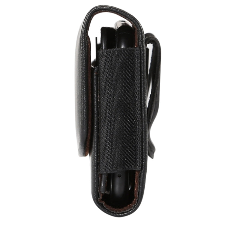 Banda elástica de piel de cordero para hombre, funda de cuero con cintura colgante Universal para teléfono móvil de 4,8 pulgadas con ranura para tarjeta