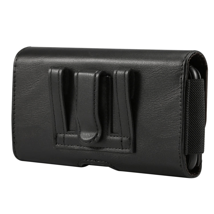 Banda elástica de piel de cordero para hombre, funda de cuero con cintura colgante Universal para teléfono móvil de 4,8 pulgadas con ranura para tarjeta