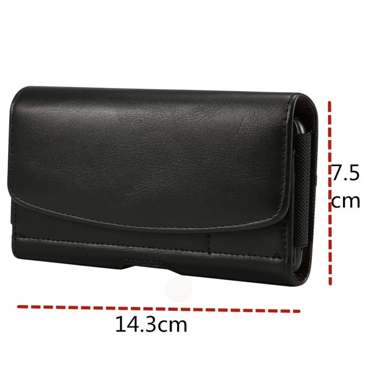Banda elástica de piel de cordero para hombre, funda de cuero con cintura colgante Universal para teléfono móvil de 4,8 pulgadas con ranura para tarjeta
