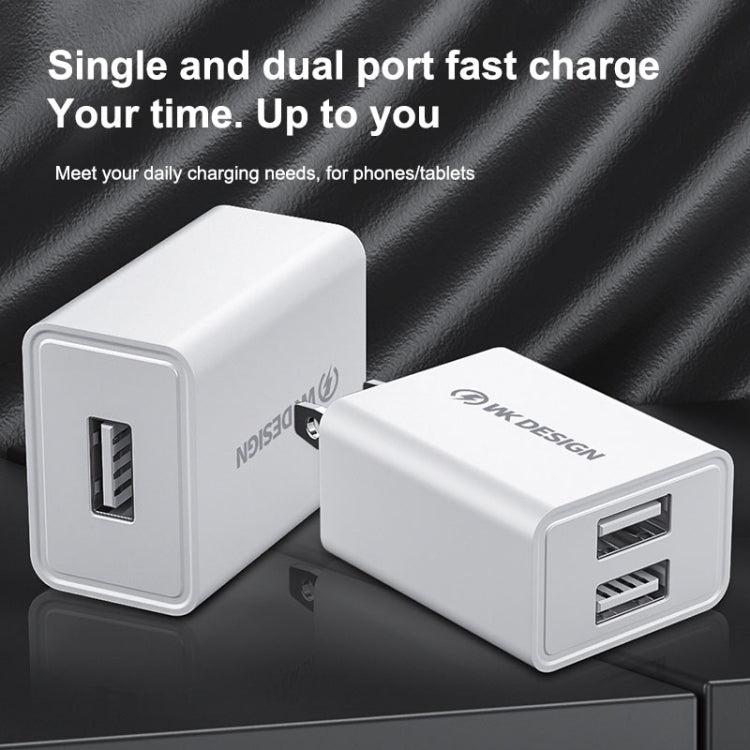 WK WP-U118 Adaptador de corriente para cargador de viaje con puerto USB único de 10 W, enchufe de la UE, WP-U118 EU Plug