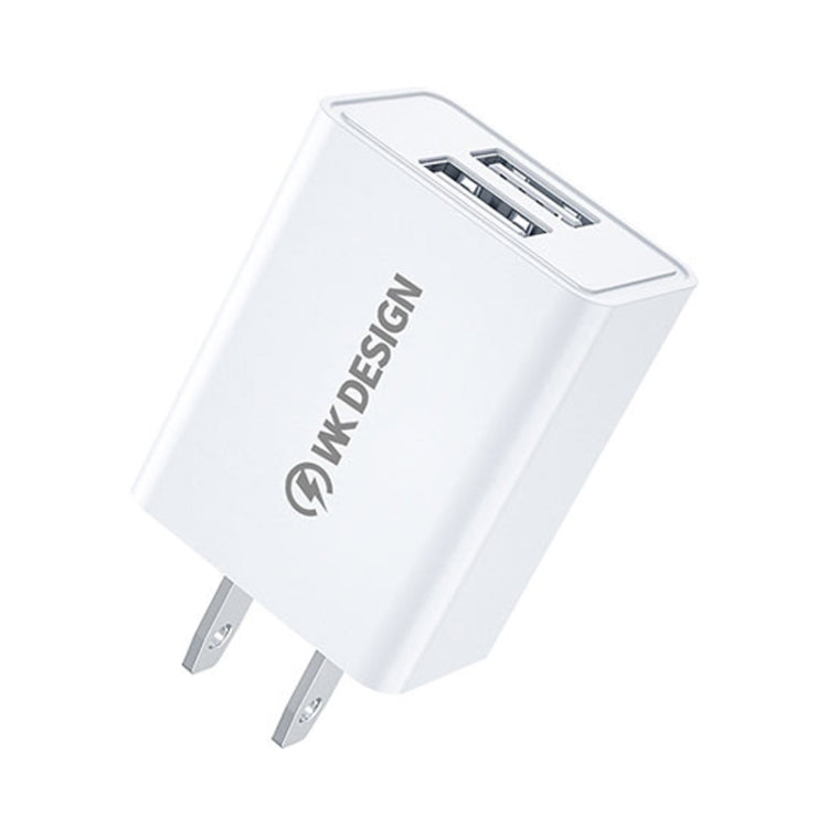 WK WP-U119 Adaptador de corriente para cargador de viaje con dos puertos USB de 10 W, enchufe de EE. UU., WP-U119 US Plug