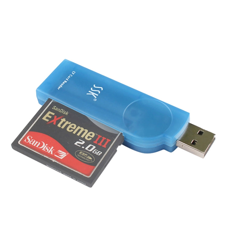 Lector de tarjetas externo con interfaz USB 2.0 SSK SCRS028, compatible con tarjeta CF / MD