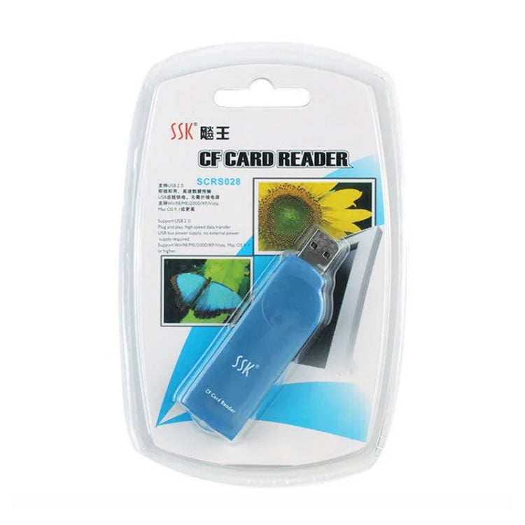 Lector de tarjetas externo con interfaz USB 2.0 SSK SCRS028, compatible con tarjeta CF / MD