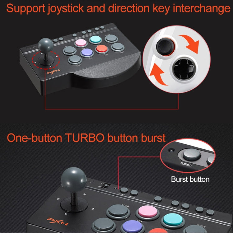 PXN PXN-0082 Gladiator Street Machine Controlador basculante con mango de juego para Nintendo Switch / PC / Sistema Android / PS3 / PS4 / XboxOne, PXN-0082