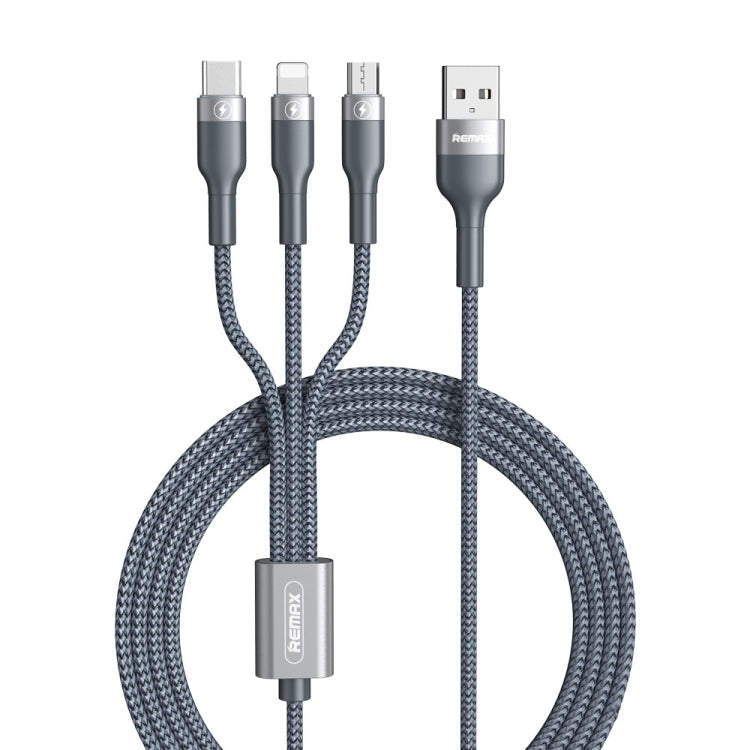 REMAX RC-070TH 1,2 m 2A 3 en 1 USB a 8 pines y cable de carga USB-C / Type-C y Micro USB