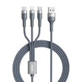 REMAX RC-070TH 1,2 m 2A 3 en 1 USB a 8 pines y cable de carga USB-C / Type-C y Micro USB