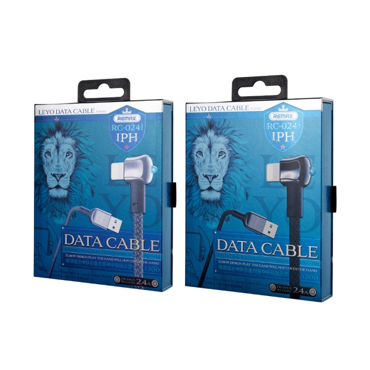 REMAX RC-024i Sury Leyo Serie 1.2m 2.4A Cable de datos USB a 8 pines para iPhone, iPad