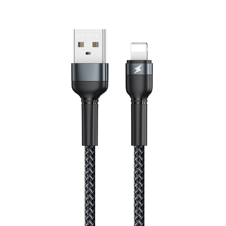 REMAX RC-124i 1m 2.4A USB a cable de datos de carga rápida trenzado de aleación de aluminio de 8 pines para iPhone, iPad, 8 Pin