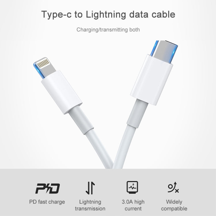 AWEI CL-68 3A Type-C / USB-C a Cable de datos de carga rápida PD de 8 pines, Longitud: 1 m