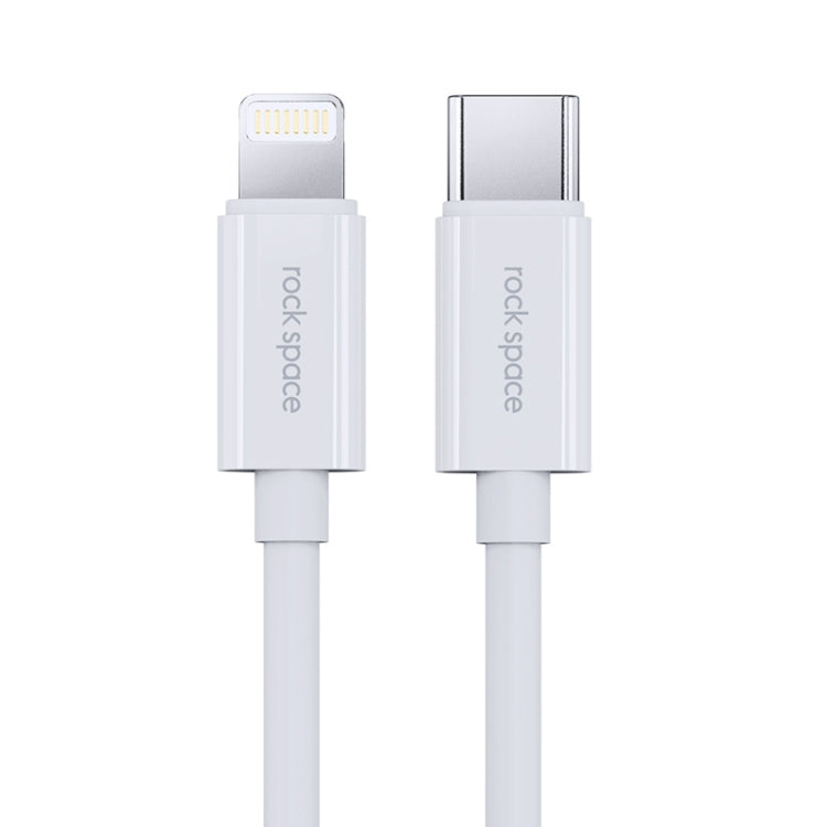 ROCK Space Z19 PD 20W 3A USB-C / Type-C a cable de datos TPE de carga rápida de 8 pines, longitud del cable: 1 m, Z19